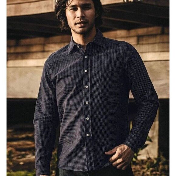 Taylor Stitch The California In White Jacquard Dot button down shirt Variety - Picture 2 of 13